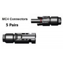 5 x MC4 Male & Female connector pair