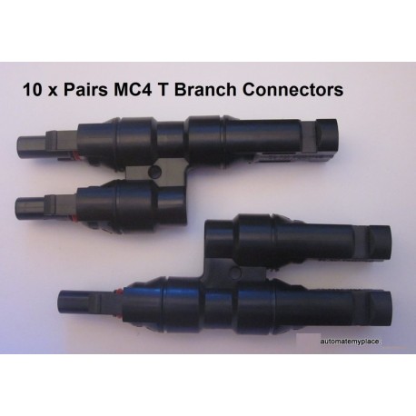 10 x MC4 T Branch Male & Female connector pair