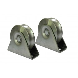 Sliding Gate Wheels, Set of 2 x 90mm U Groove Bearing Rollers External Bracket